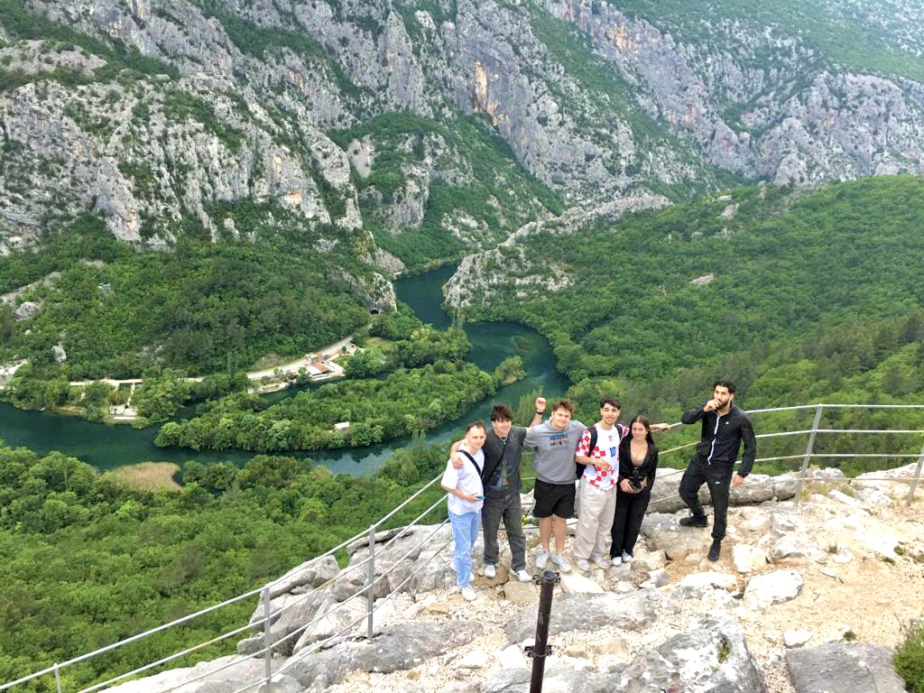Cetina River in background Omis and mountains